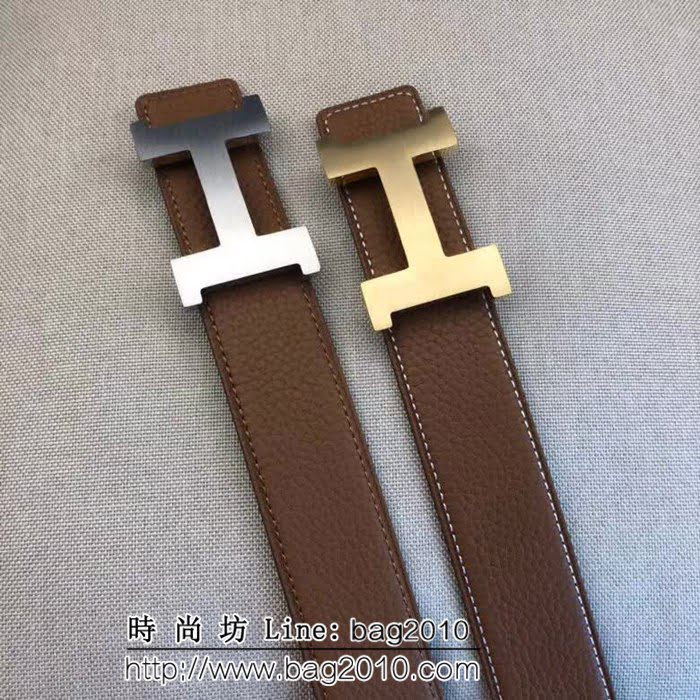 愛馬仕HERMES 原單正品 雙面原版皮 精品鋼扣高端男士皮帶 HHG1481